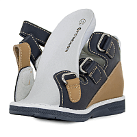 Сандалии 43397-5 темно-синий с коричневым